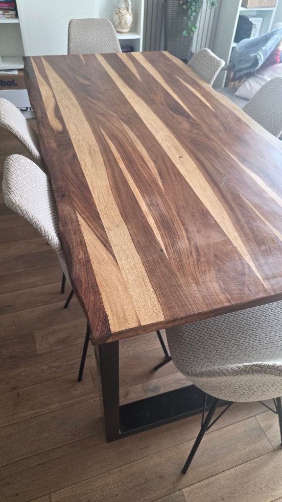 Mooie houte eettafel, Huis en Inrichting, Tafels | Eettafels, Ophalen, 200 cm of meer, 50 tot 100 cm, Zo goed als nieuw