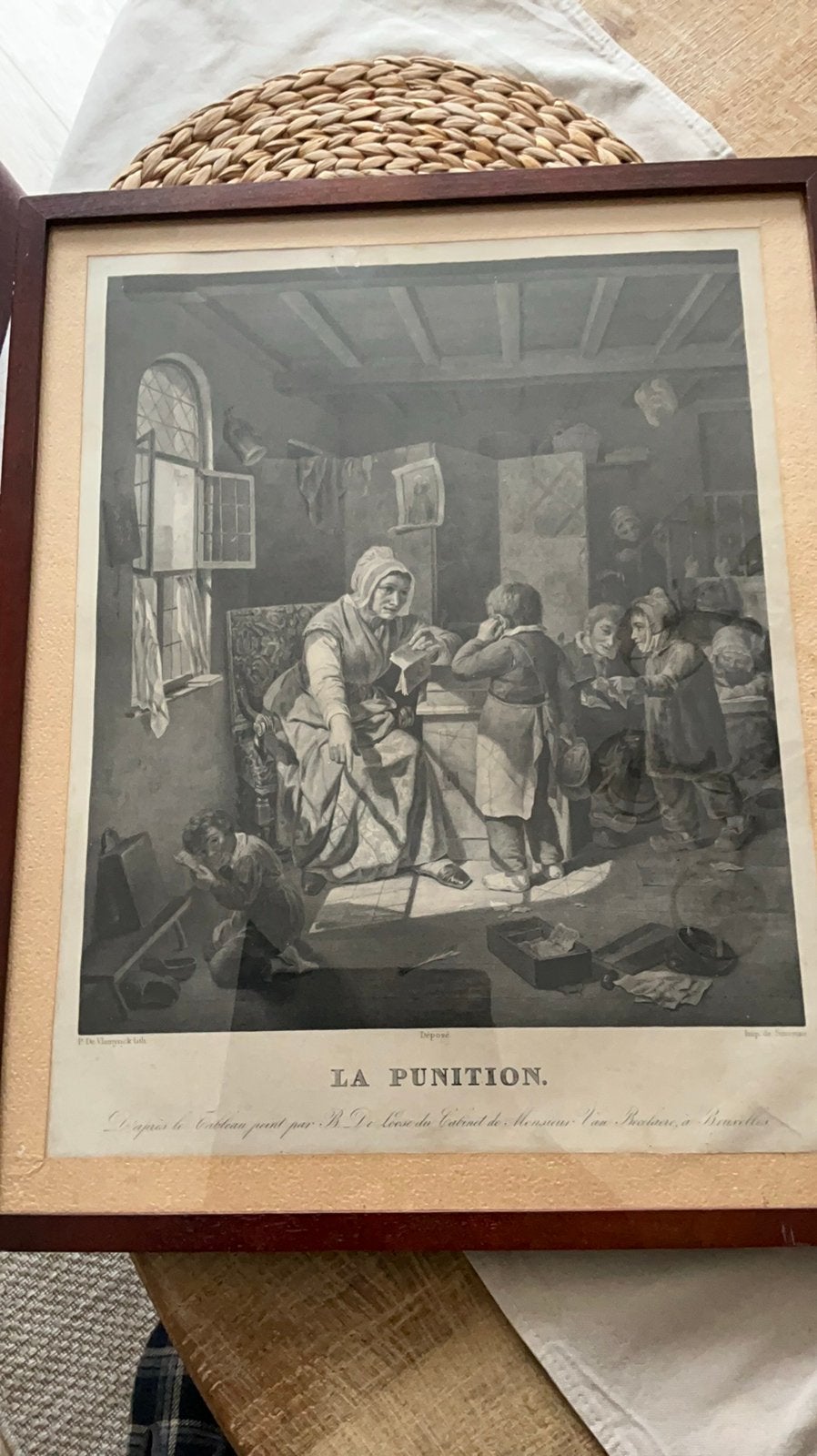 Gravure ancienne : LA PUNITION, Antiquités & Art, Art | Dessins & Photographie, Enlèvement ou Envoi, Eau-forte