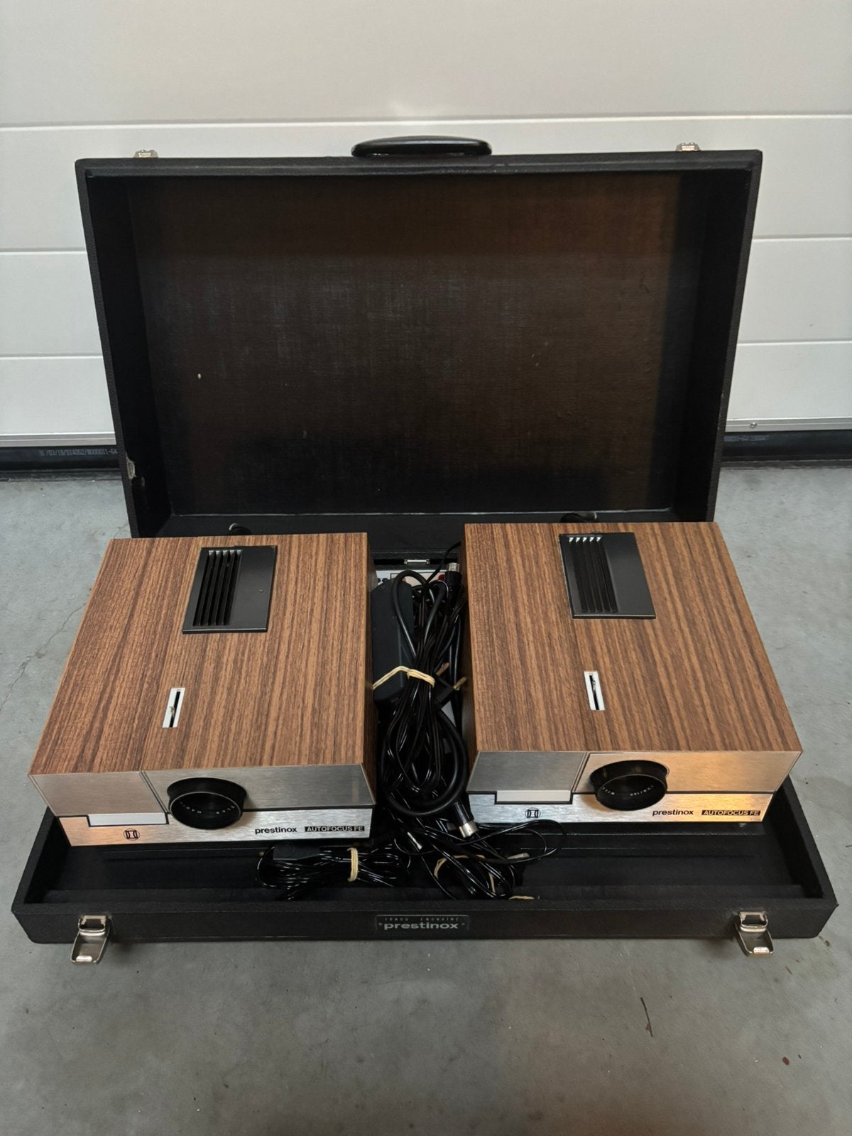 Vintage Prestinox Autofocus FE dubbel diaprojector systeem, Ophalen, Gebruikt