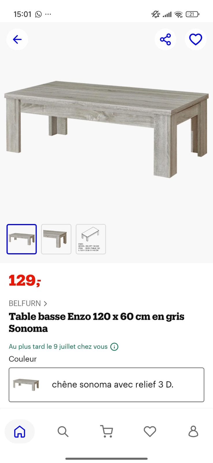 Table basse, Jardin & Terrasse, Enlèvement, Comme neuf
