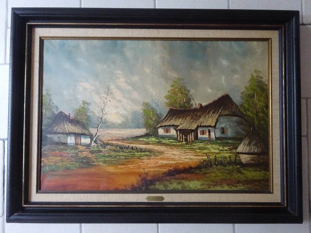 Gaston Quidousse, doek, 60 x 90 cm, Hoeve, Antiek en Kunst, Ophalen, Doek, Expressionistisch, Gesigneerd