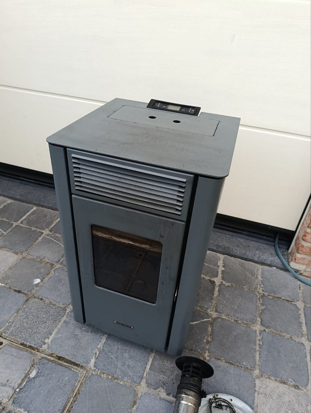 Pelletkachel Selecta prima nero 7,5kw Schouw inox inbegrepen, Gebruikt, Overige brandstoffen, Ophalen of Verzenden, Pelletkachel