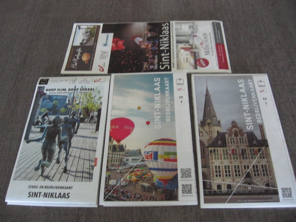 SINT-NIKLAAS 4 verschillende stadskaarten !!!, Boeken, Atlassen en Landkaarten, 2000 tot heden, Ophalen of Verzenden, België, Landkaart