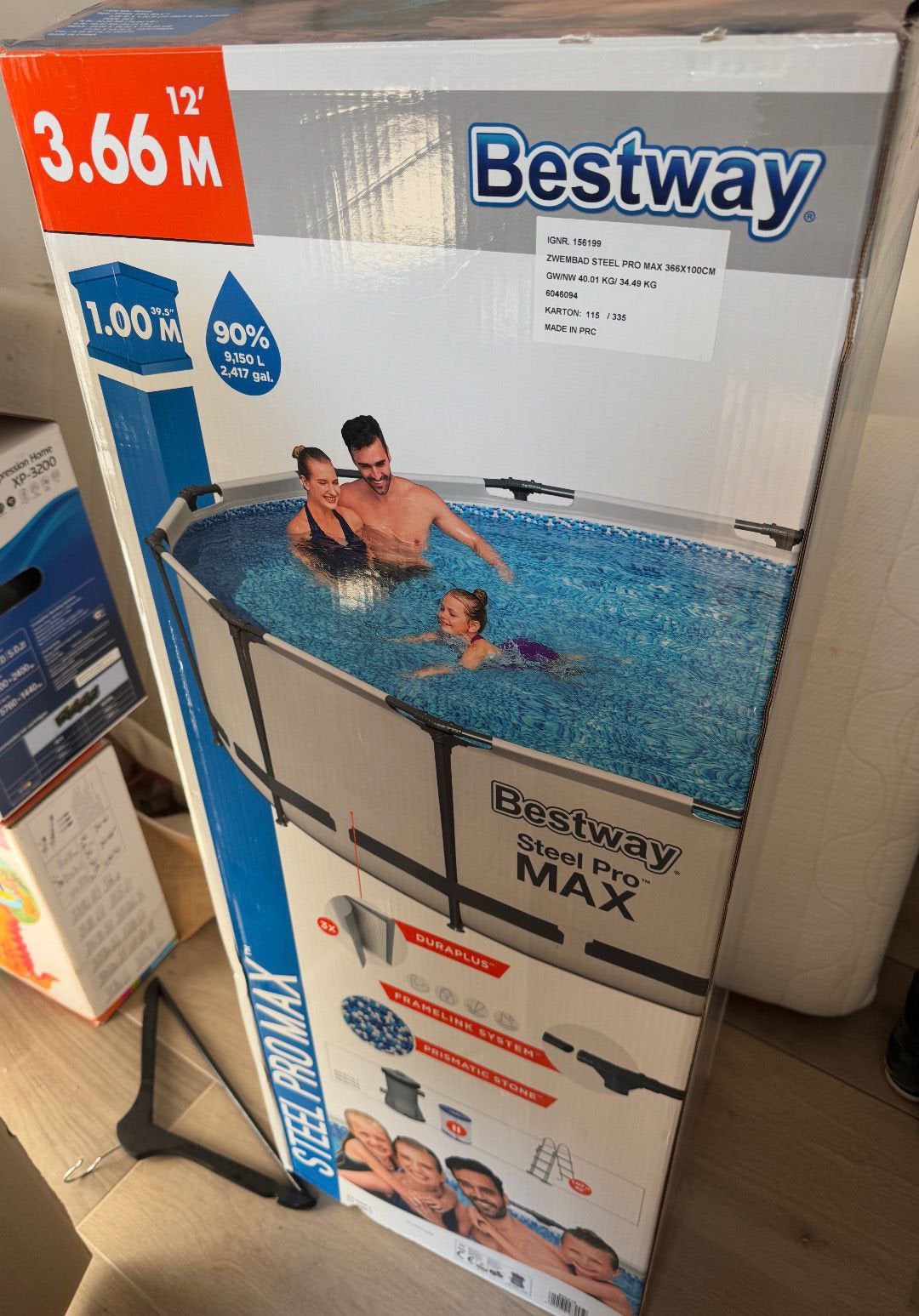 Zwembad Bestway 3.66m x 1m, Ophalen, Zo goed als nieuw