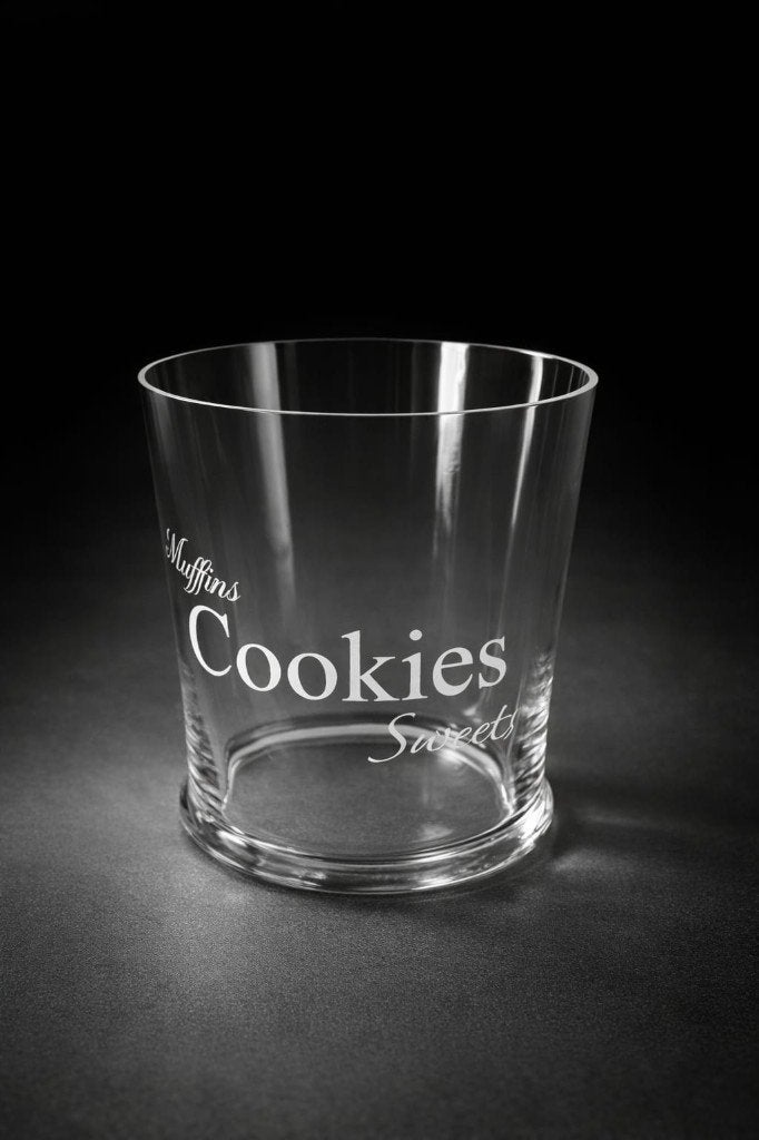 Bocal en verre transparent Muffins & Cookie Sweet., Maison & Meubles, Enlèvement, Neuf, Transparent, Verre