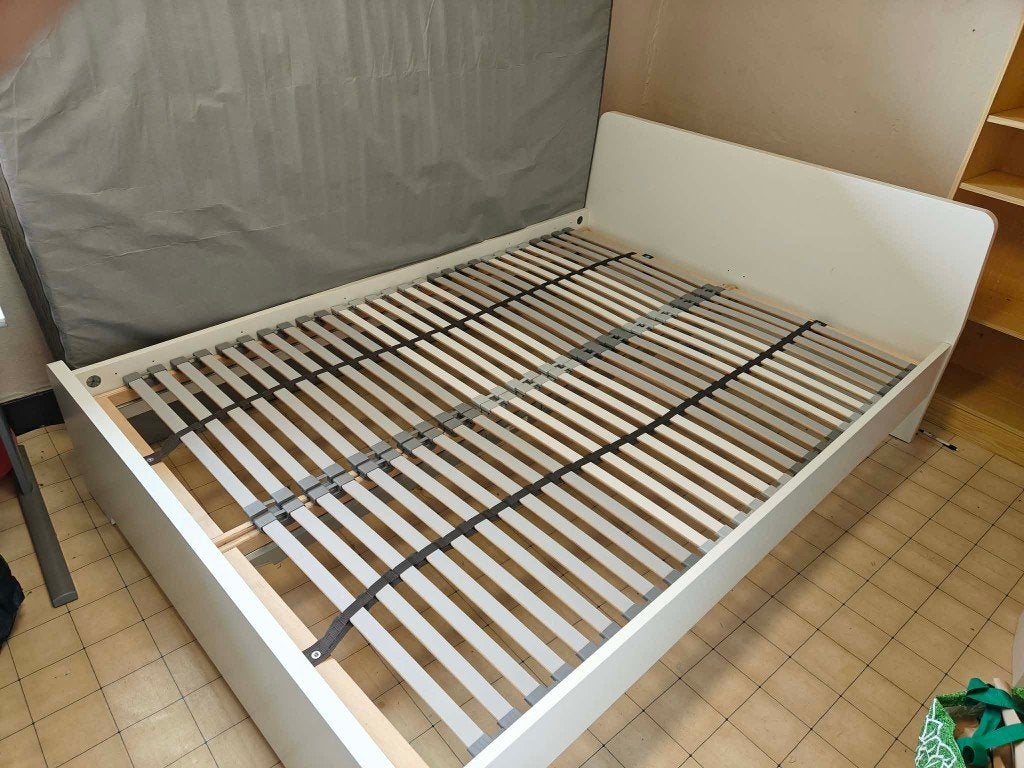 frame bed + lattenbodems, Maison & Meubles, Chambre à coucher | Lits, Queen size, 140 cm, Enlèvement, Utilisé