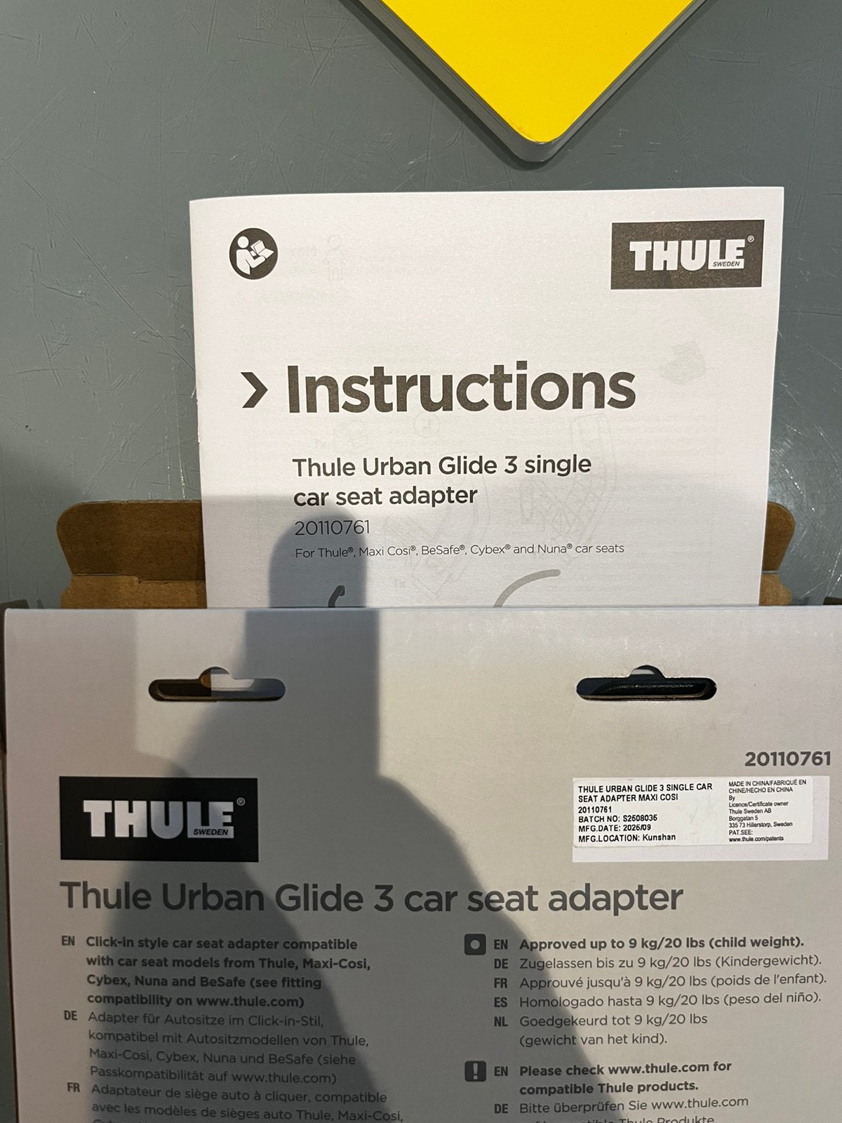 Thule Urban Glide 3 car seat adapter, Overige methoden, Nieuw, Ophalen of Verzenden, 0 t/m 10 kg