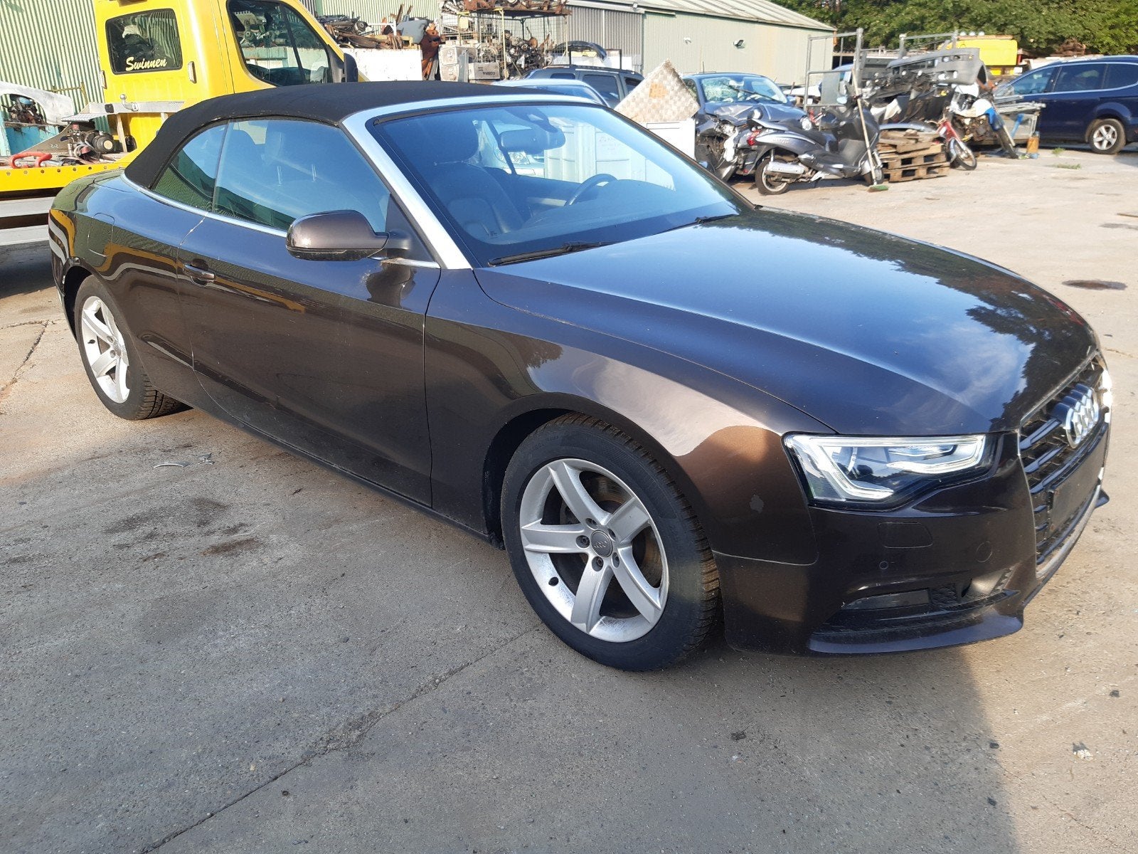 Audi a5 cabrio 1.8 benzine 2015, Auto's, Audi, Zwart, 4 cilinders, Leder, Parkeersensor