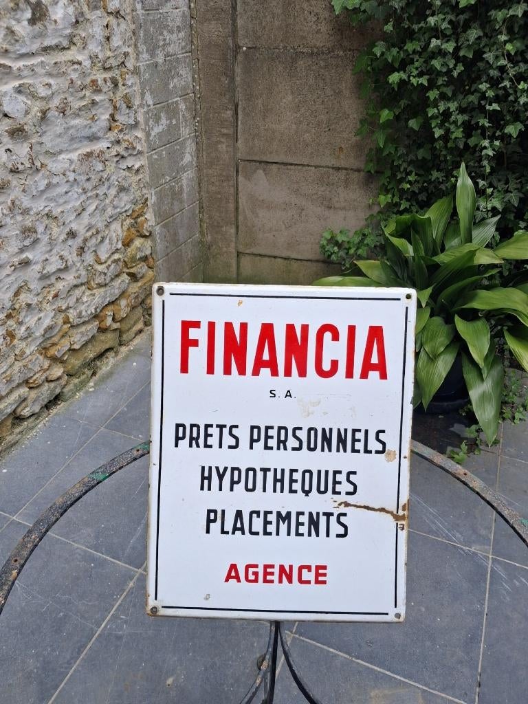 Plaque en émail, Enlèvement ou Envoi, Utilisé, Panneau publicitaire