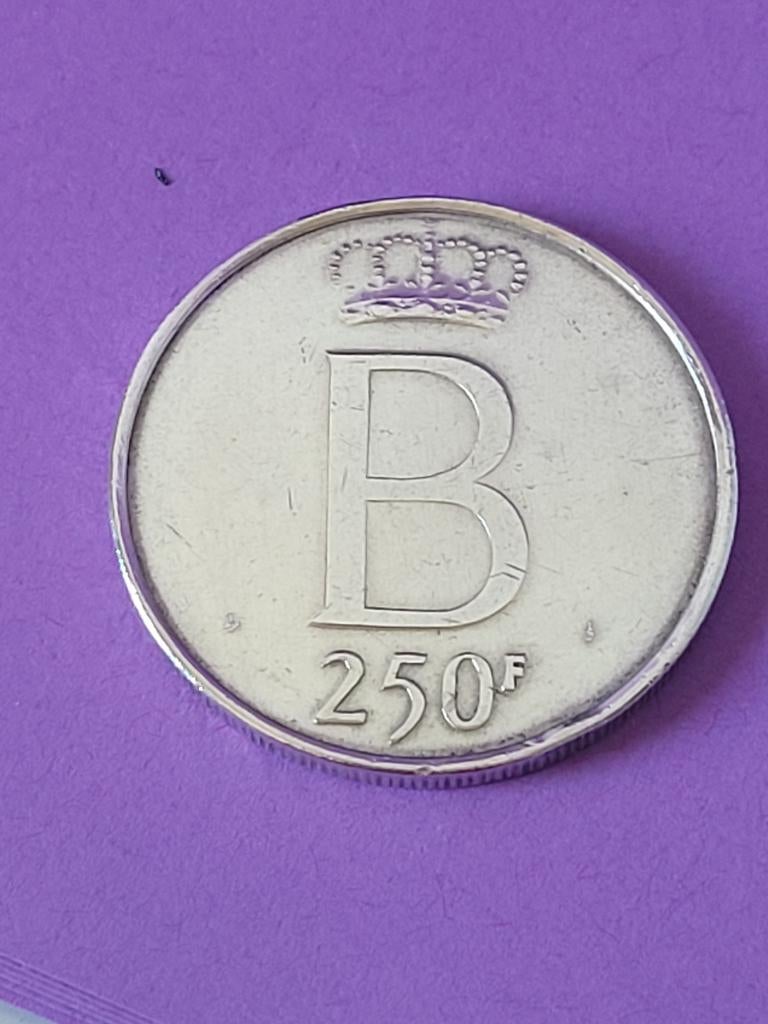 Belgische munt Koning Boudewijn 250 frcs 1976, Verzenden, Zilver, Losse munt, Zilver