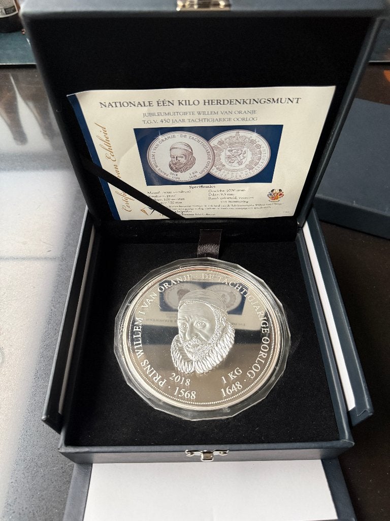 Nationale Eén Kilo Herdenkingsmunt Willem van Oranje PROOF, Postzegels en Munten, Ophalen of Verzenden, Losse munt