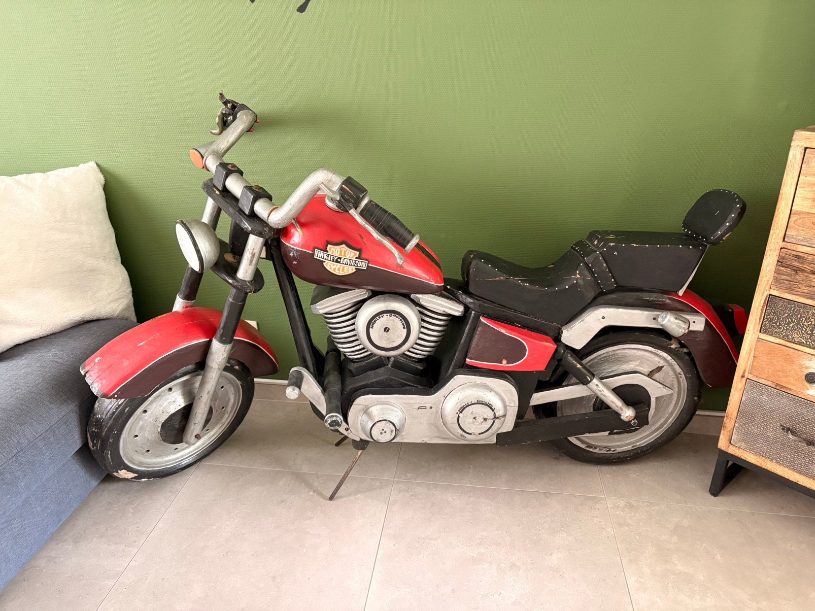 Harley Davidson in hout ware grootte / en bois taille réelle, Particulier