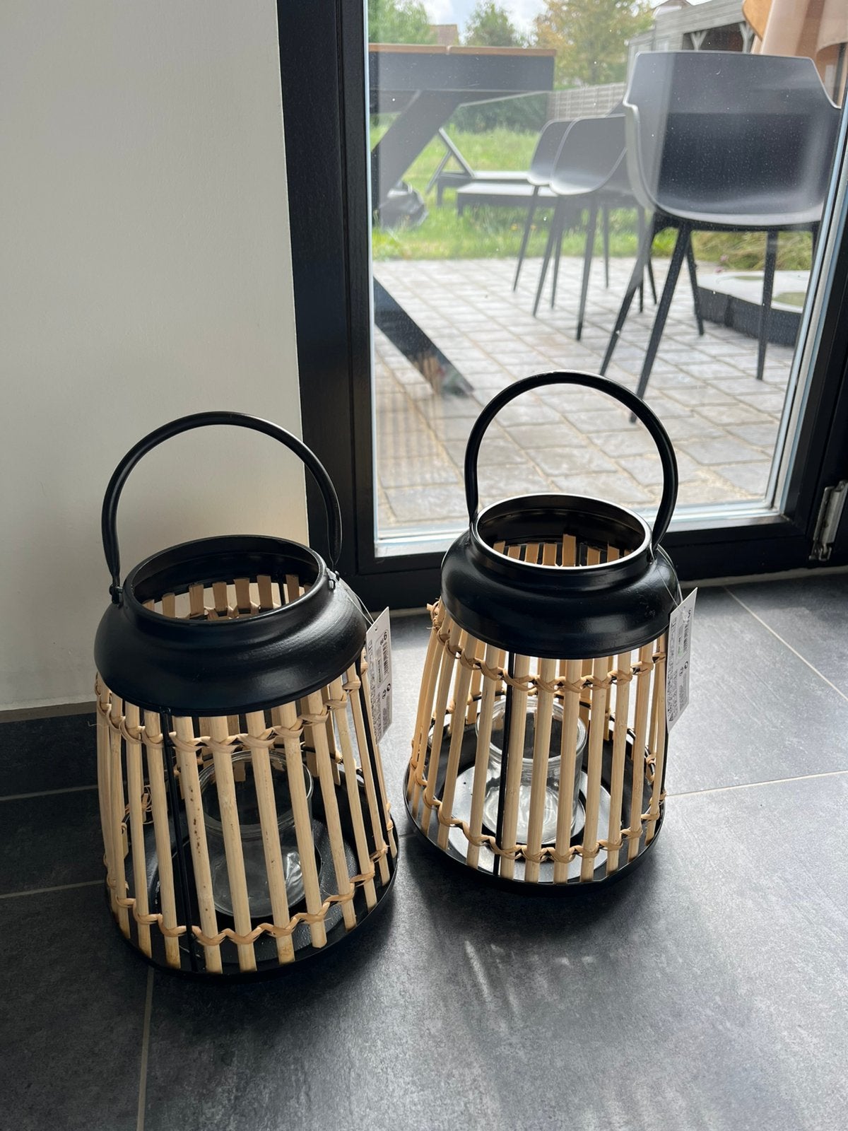 2 nieuwe kandelaars hout voor theelichtjes, Huis en Inrichting, Zwart, Nieuw, Ophalen of Verzenden, Kandelaar