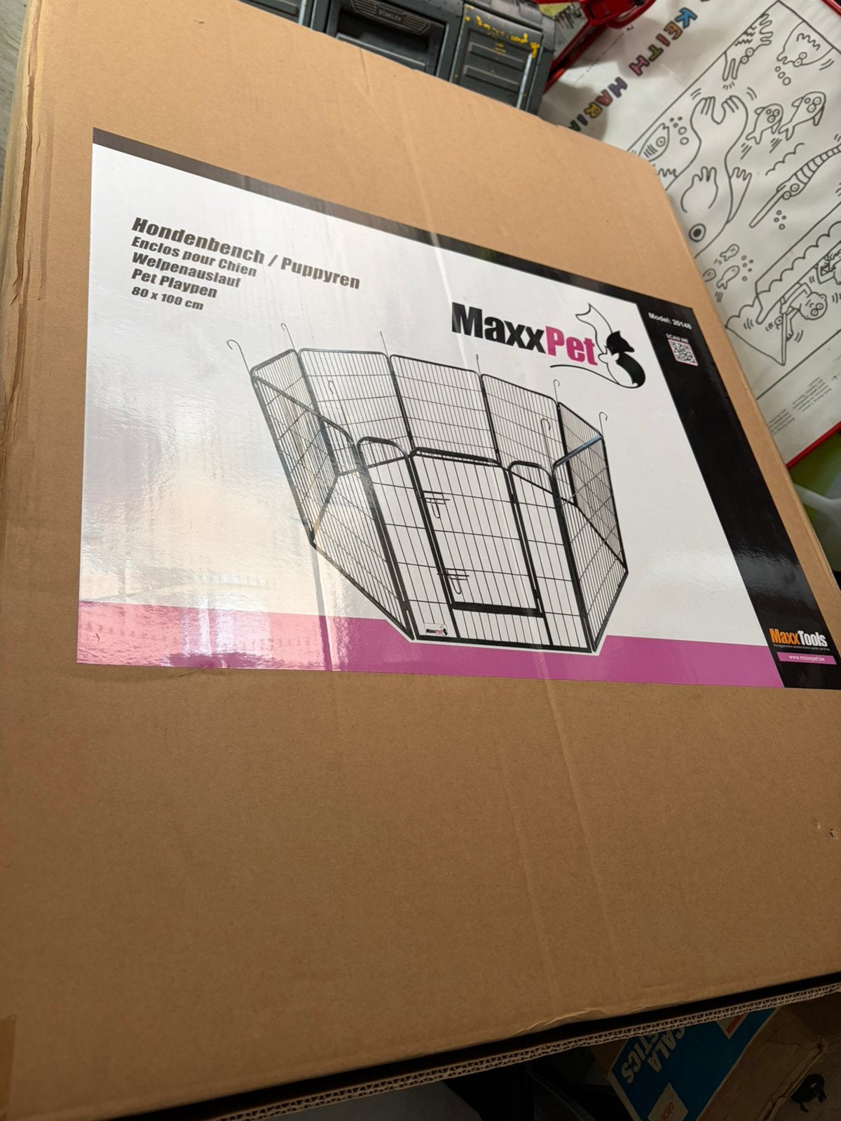 MaxxPet puppyren / hondenren – 8 panelen 80 x 100 cm, Dieren en Toebehoren, Ophalen, Nieuw