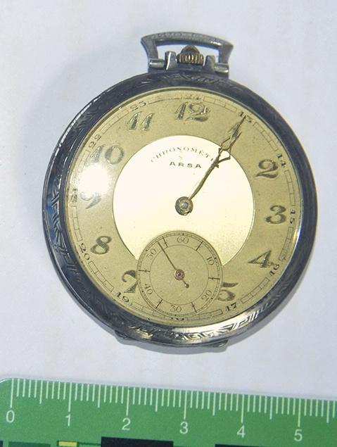 Montre de poche en argent avec chronomètre +- 1930