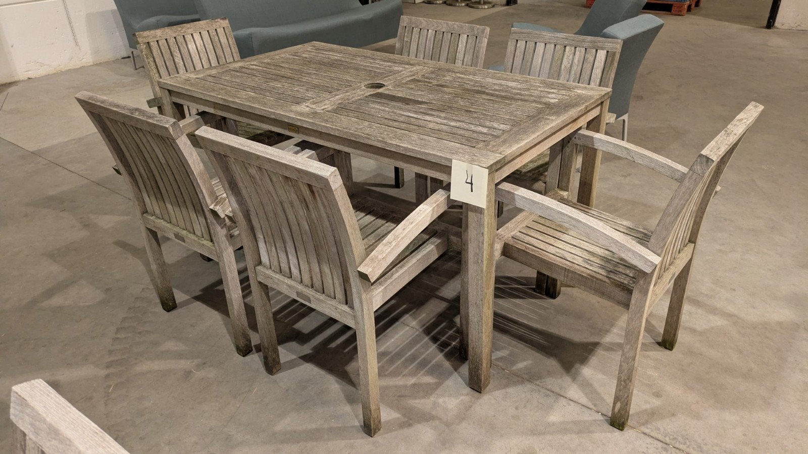 teak houten tuinset, Ophalen, Gebruikt, Hardhout, 6 zitplaatsen