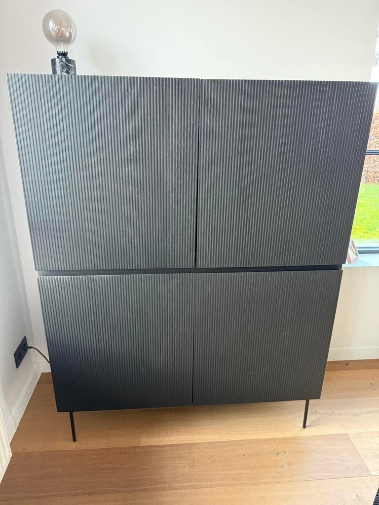 Design barkast fineer/mass. eik, Huis en Inrichting, Ophalen, Zo goed als nieuw
