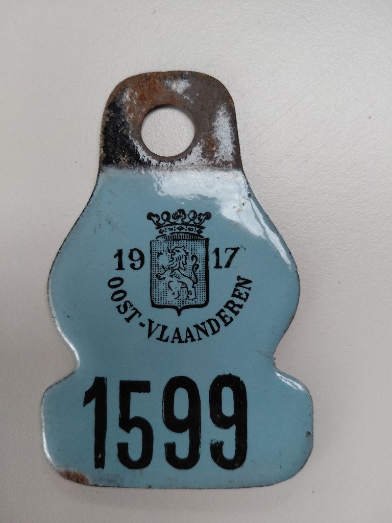 antieke fietsplaat 1917  in zeer goeie staat, Ophalen