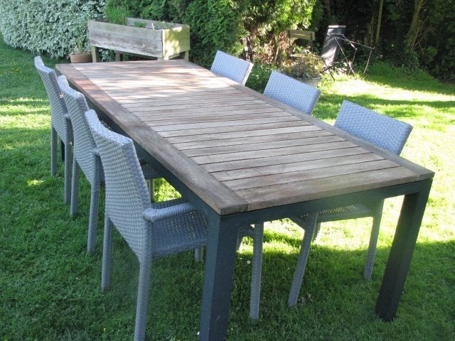Table de jardin Bristol et 6 chaises, Tuin en Terras, Tuinsets en Loungesets, Ophalen, 6 zitplaatsen, Aluminium, Zo goed als nieuw