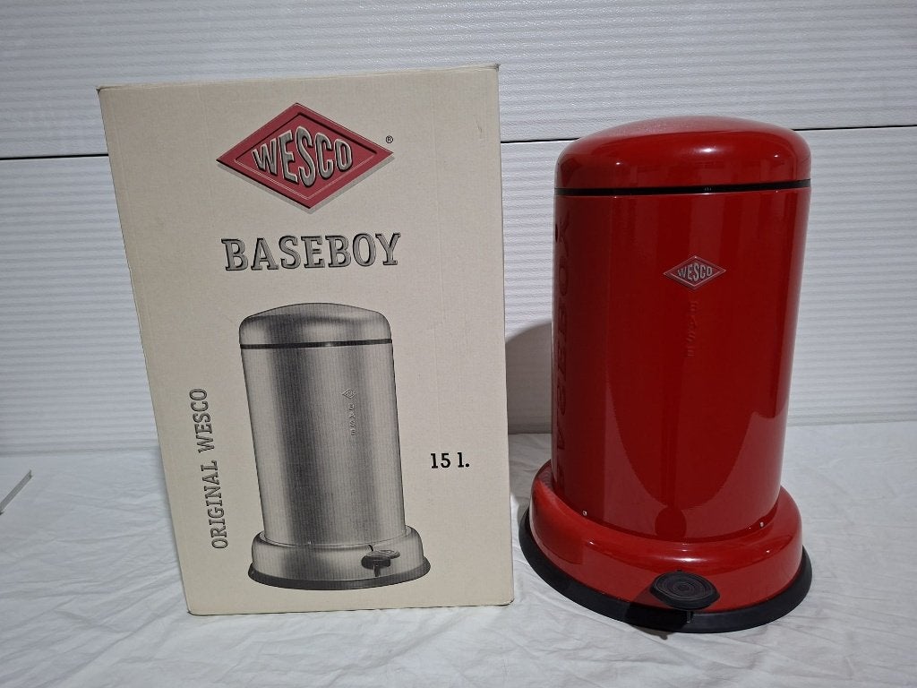 Wesco baseboy 15 liter, pedaalemmer, rood, nieuwstaat, Antiek en Kunst, Kunst | Designobjecten, Gemerkt, Object, Ophalen of Verzenden