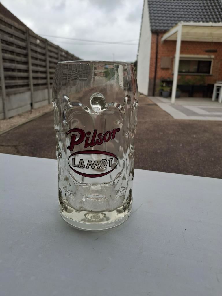 Oude email bierpot pilsor lamot, Ophalen of Verzenden