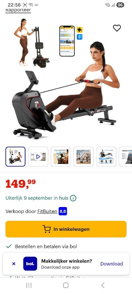 Roeitoestel (nieuw), Sports & Fitness, Appareils de fitness, Neuf, Rameur, Enlèvement, Métal