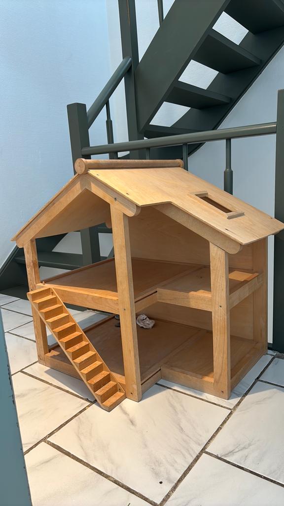 Houten poppenhuis, Kinderen en Baby's, Speelgoed | Poppenhuizen, Ophalen, Gebruikt, Poppenhuis