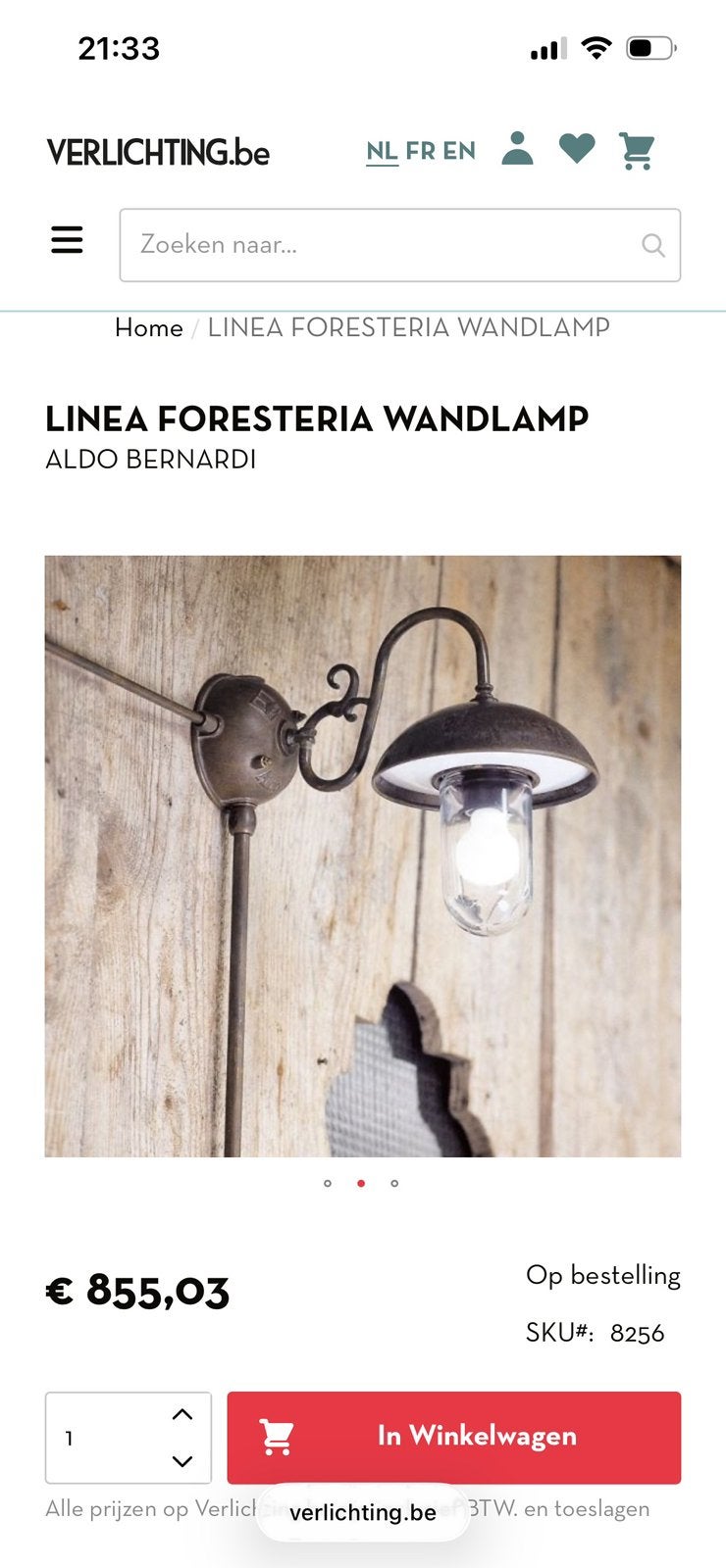 Aldo Bernardi tuinverlichting, Ophalen, Zo goed als nieuw, Wandlamp