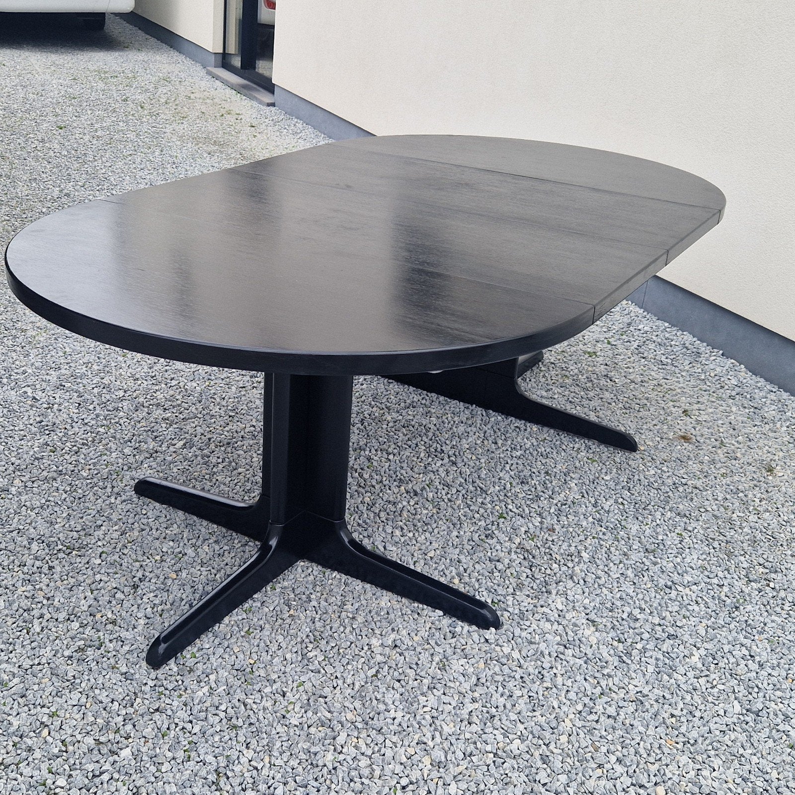 Deens Design verlengbaar Eettafel Ovaal / Rond , 6 stoelen, 100 à 150 cm, Ovale, Mid-century ,  retro  space age, 200 cm ou plus