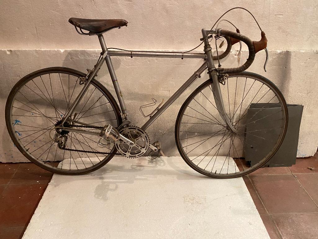 vintage grijze stalen racefiets, Fietsen en Brommers, Gebruikt, Staal, Heren, Ophalen