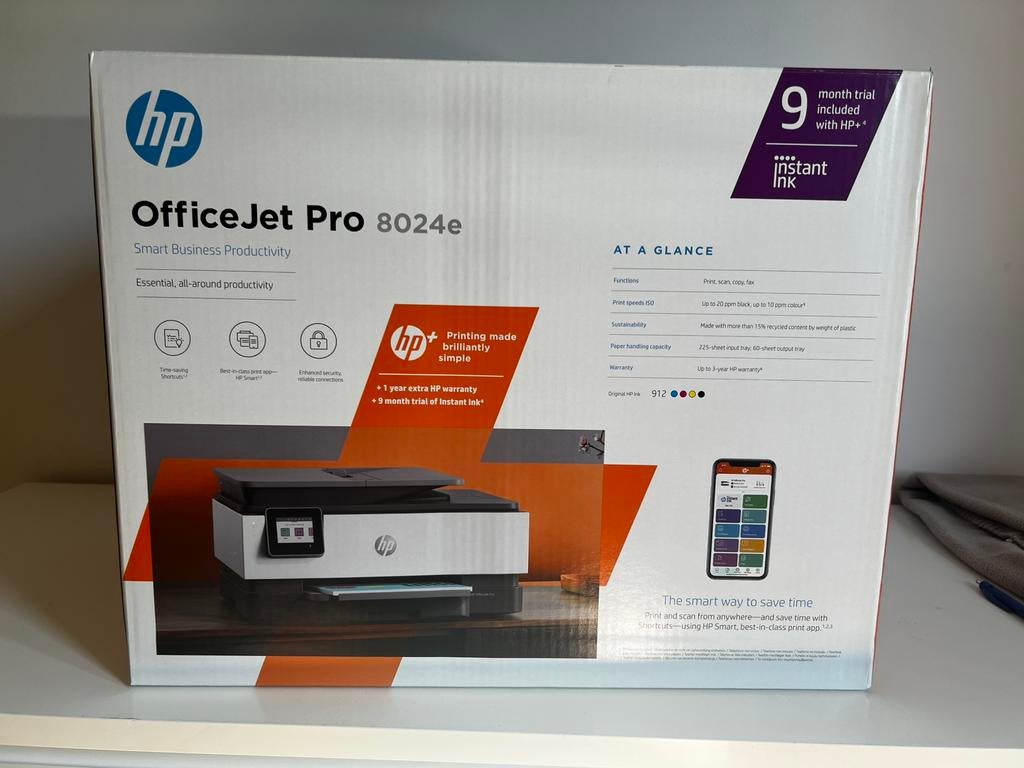 Hp Office jet pro 8024e nieuw, Ophalen, Zo goed als nieuw