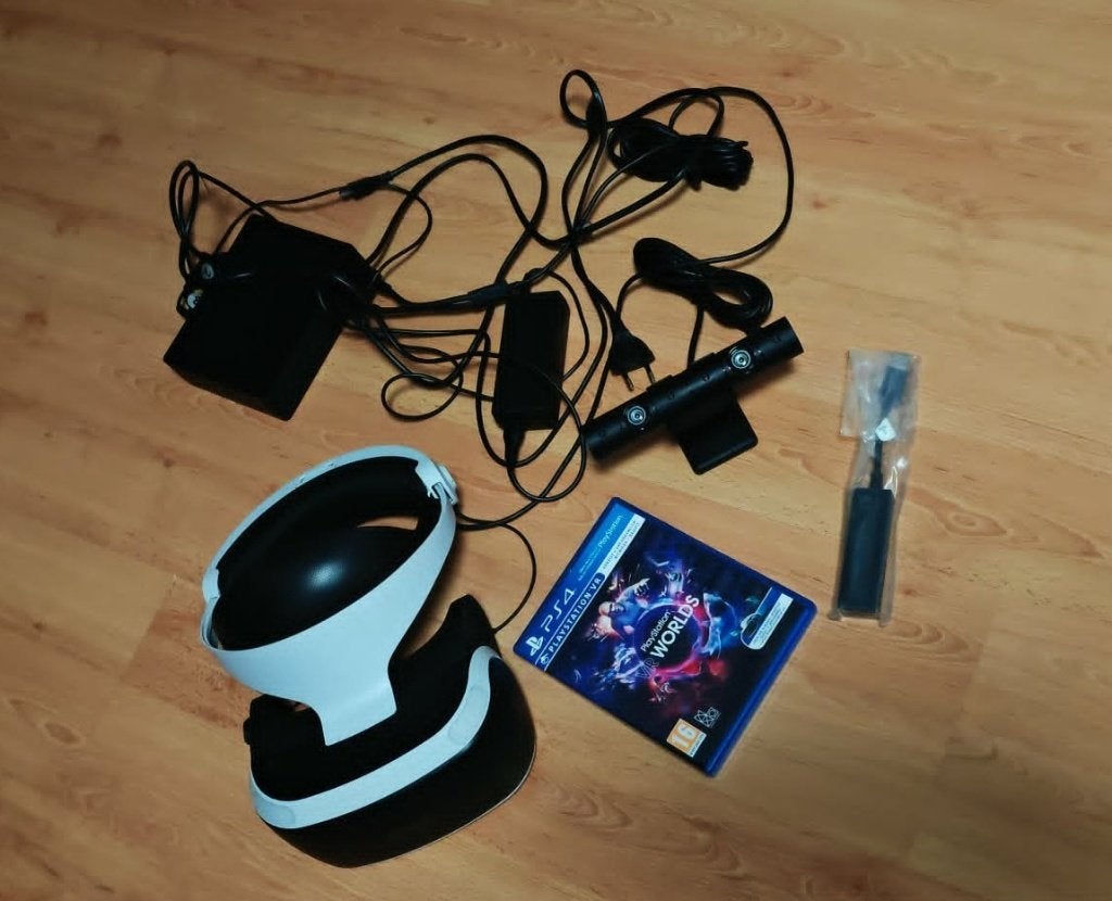 Casque Playstation PS VR1 avec VR Worlds et câble PS5, Enlèvement ou Envoi, 1 joueur, À partir de 12 ans, Virtual Reality