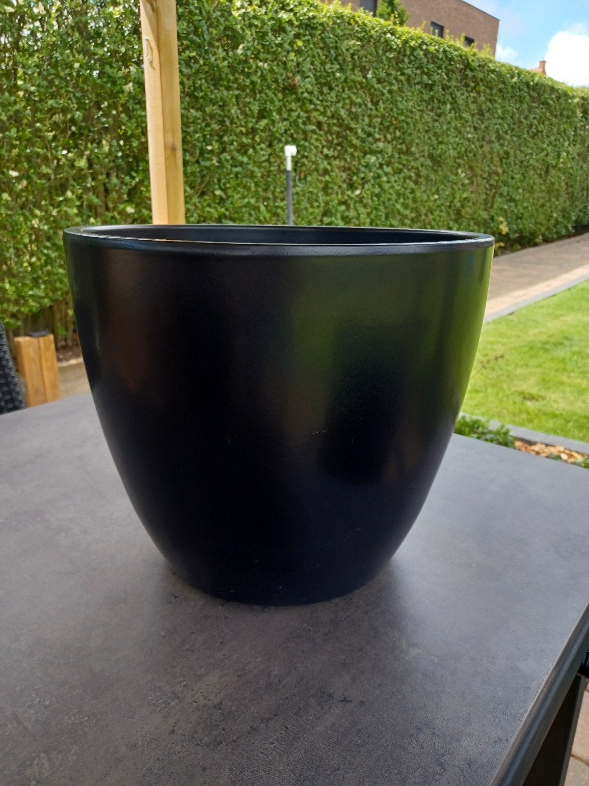 Bloempot keramiek D33 H28., Rond, Zo goed als nieuw, Minder dan 40 cm, Balkon