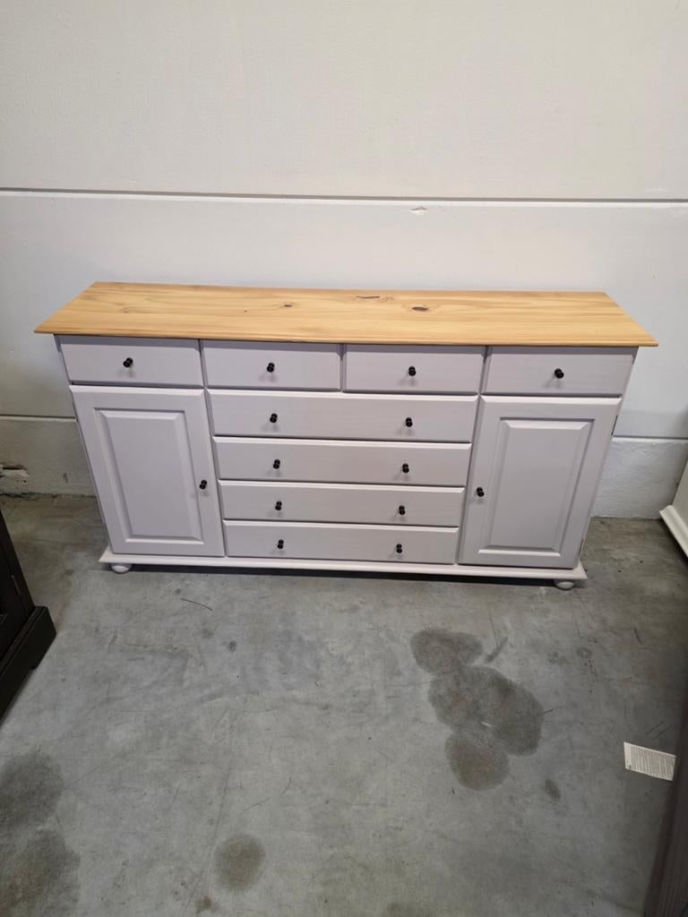 Massief grenen dressoir 153cm.Volledig opgemaakt/nieuwstaat, Huis en Inrichting, Kasten | Dressoirs, Ophalen