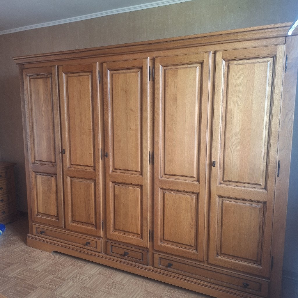 Eiken slaapkamer, Ophalen, Zo goed als nieuw, Tweepersoons, Eik