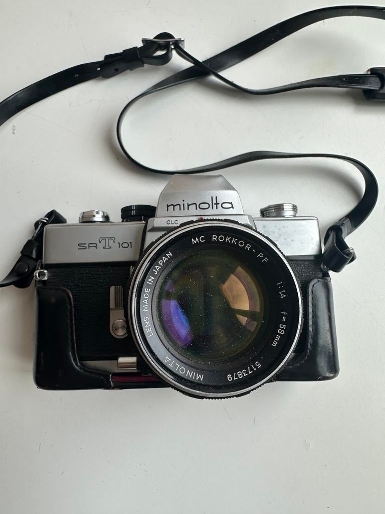 Minolta SRT101 voor liefhebbers, Audio, Tv en Foto, Fotocamera's Analoog, Ophalen, Zo goed als nieuw, Minolta