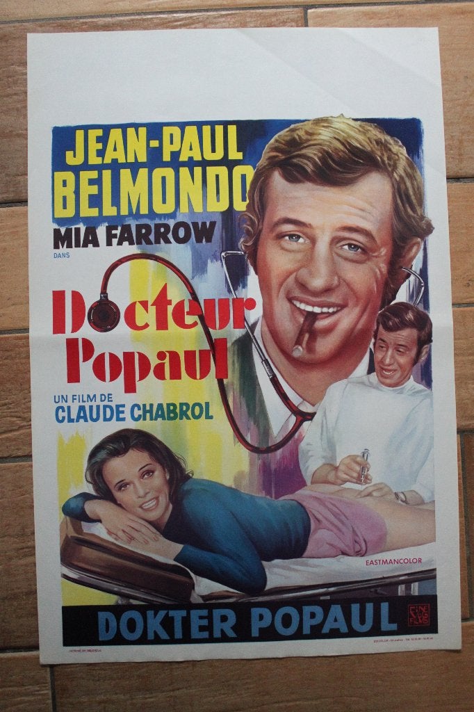 filmaffiche Jean-Paul Belmondo Docteur Popaul filmposter, Enlèvement ou Envoi, Rectangulaire vertical, A1 jusqu'à A3, Comme neuf