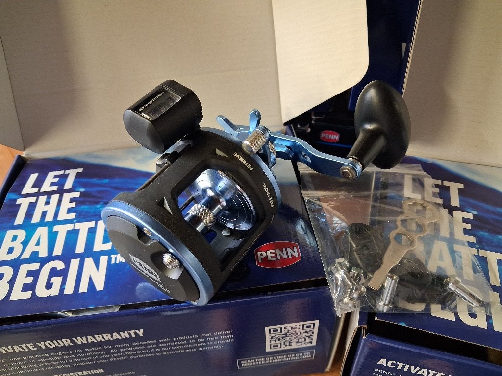 Penn Warfare II Reels (WARII15LWLC) met Line-Counter, Watersport en Boten, Hengelsport | Zeevissen, Ophalen of Verzenden, Nieuw