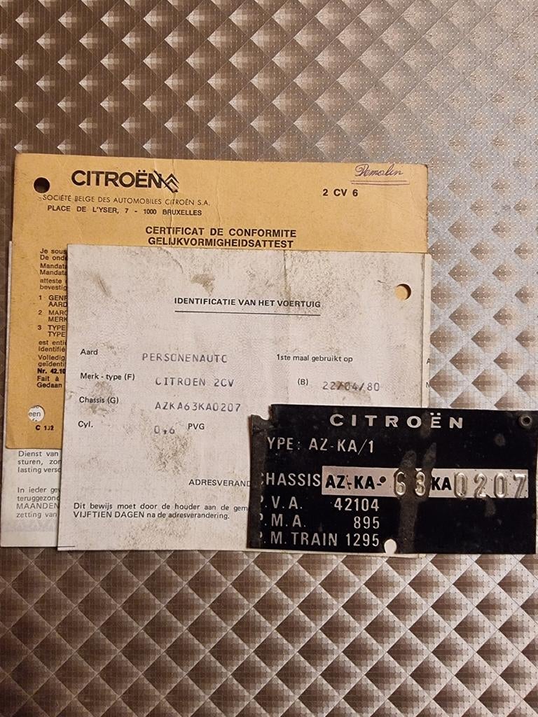 Citroën 2PK6 Inschrijving bewijs met identificatie plaatje, foto 7