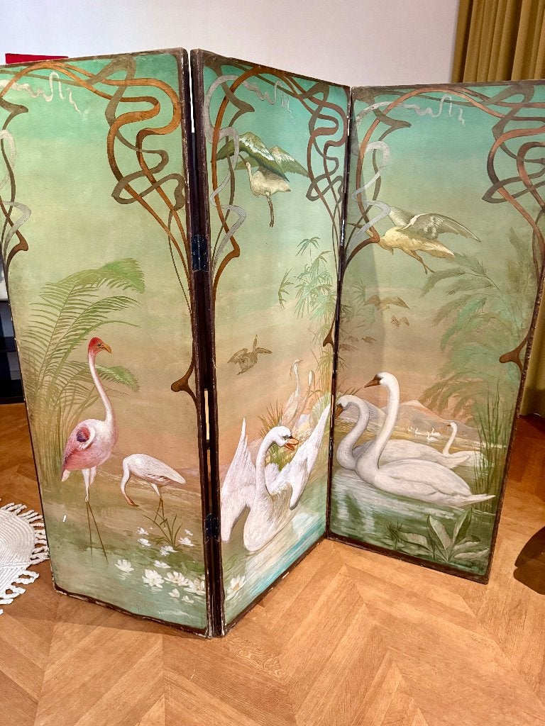 Paravent de chambre japonais Art Nouveau vintage, Enlèvement