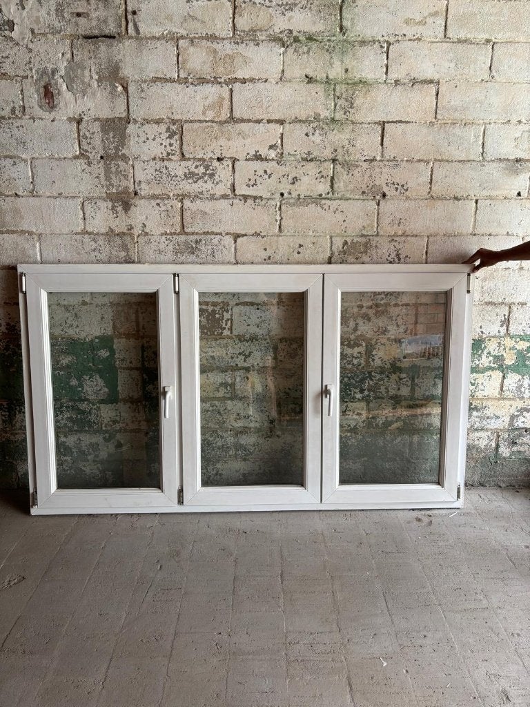 fenêtre en PVC blanc à 3 panneaux, Bricolage & Construction, Vitres, Châssis & Fenêtres, Enlèvement, Comme neuf, Fenêtre de façade ou Vitre