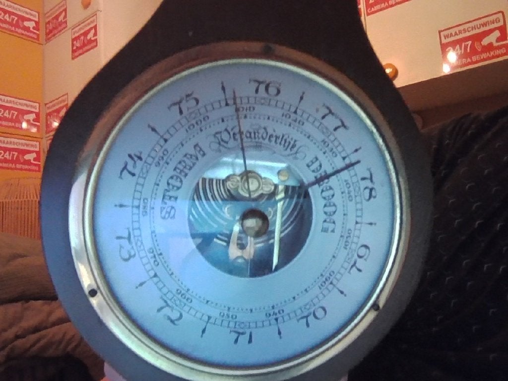 1 weerstation-barometer MOET WEG DOE GERUST BOD, TV, Hi-fi & Vidéo, Enlèvement, Comme neuf, Station météo