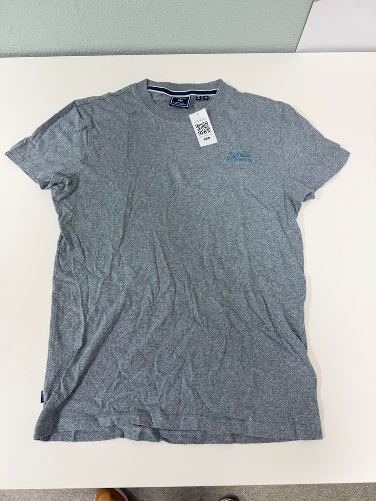 T-shirt Superdry Essential Vintage Logo T-shirt gris XS homm, Enlèvement ou Envoi, Comme neuf, Taille 46 (S) ou plus petite, Gris