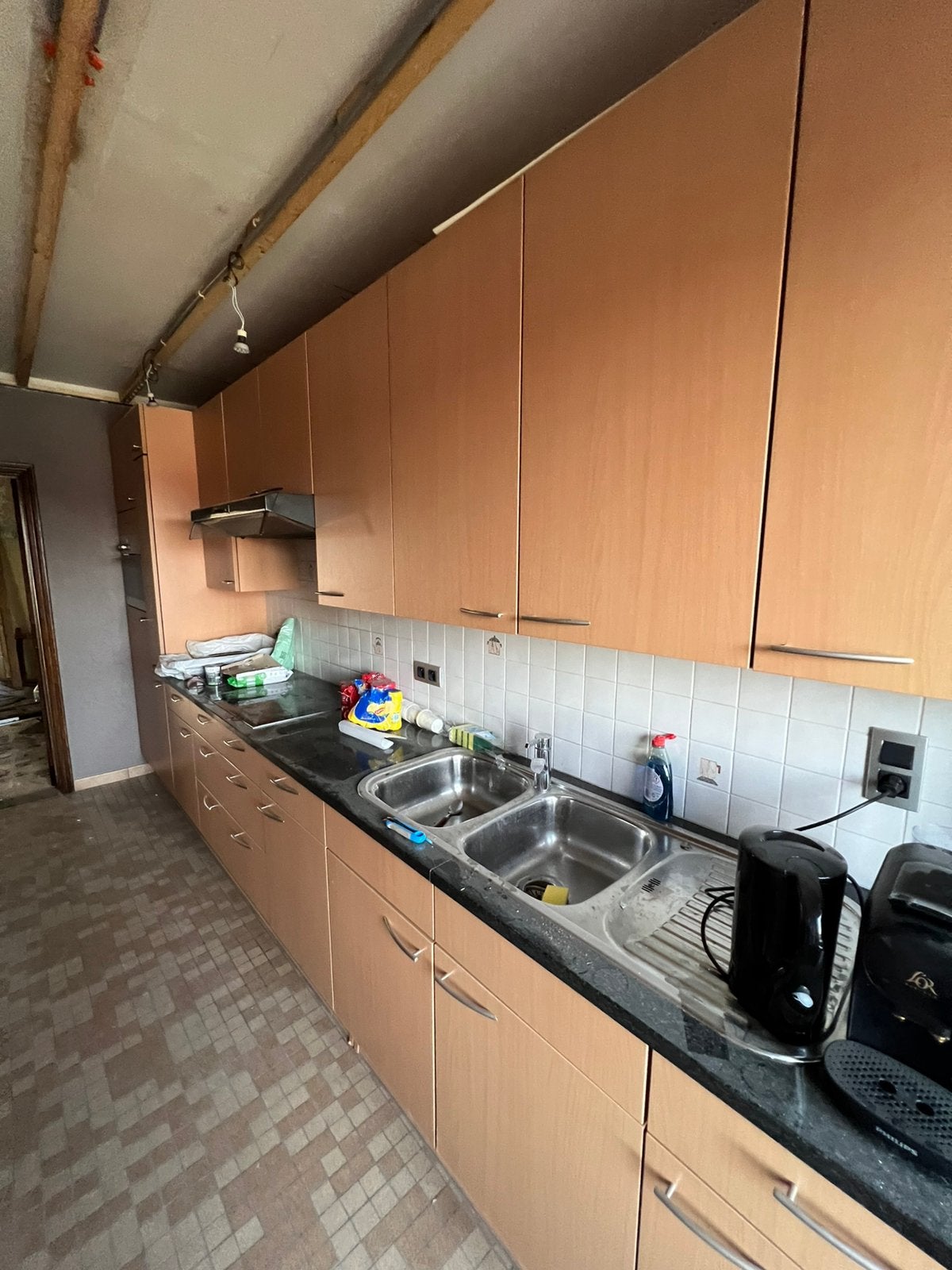 Complete keuken te koop – veel kastruimte + dampkap, Huis en Inrichting, Ophalen, Gebruikt, Bruin, Graniet of Steen