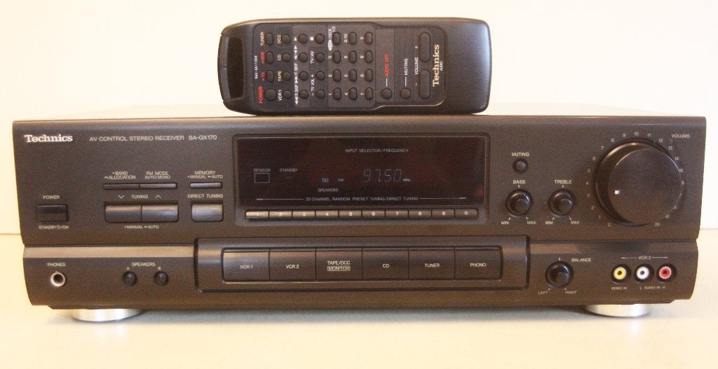 Technics SA-GX170 Versterker Receiver Met Afstandsbediening, Ophalen of Verzenden, Zo goed als nieuw, Stereo, 120 watt of meer
