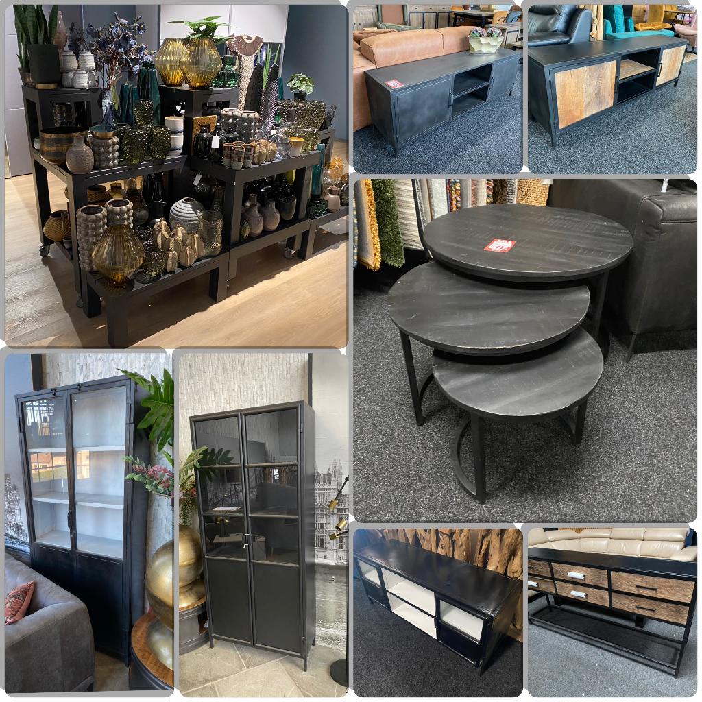 NIEUWE STOCK, TV kast zwart staal in div afmetingen, Enlèvement, Neuf, Autres matériaux, 150 à 200 cm