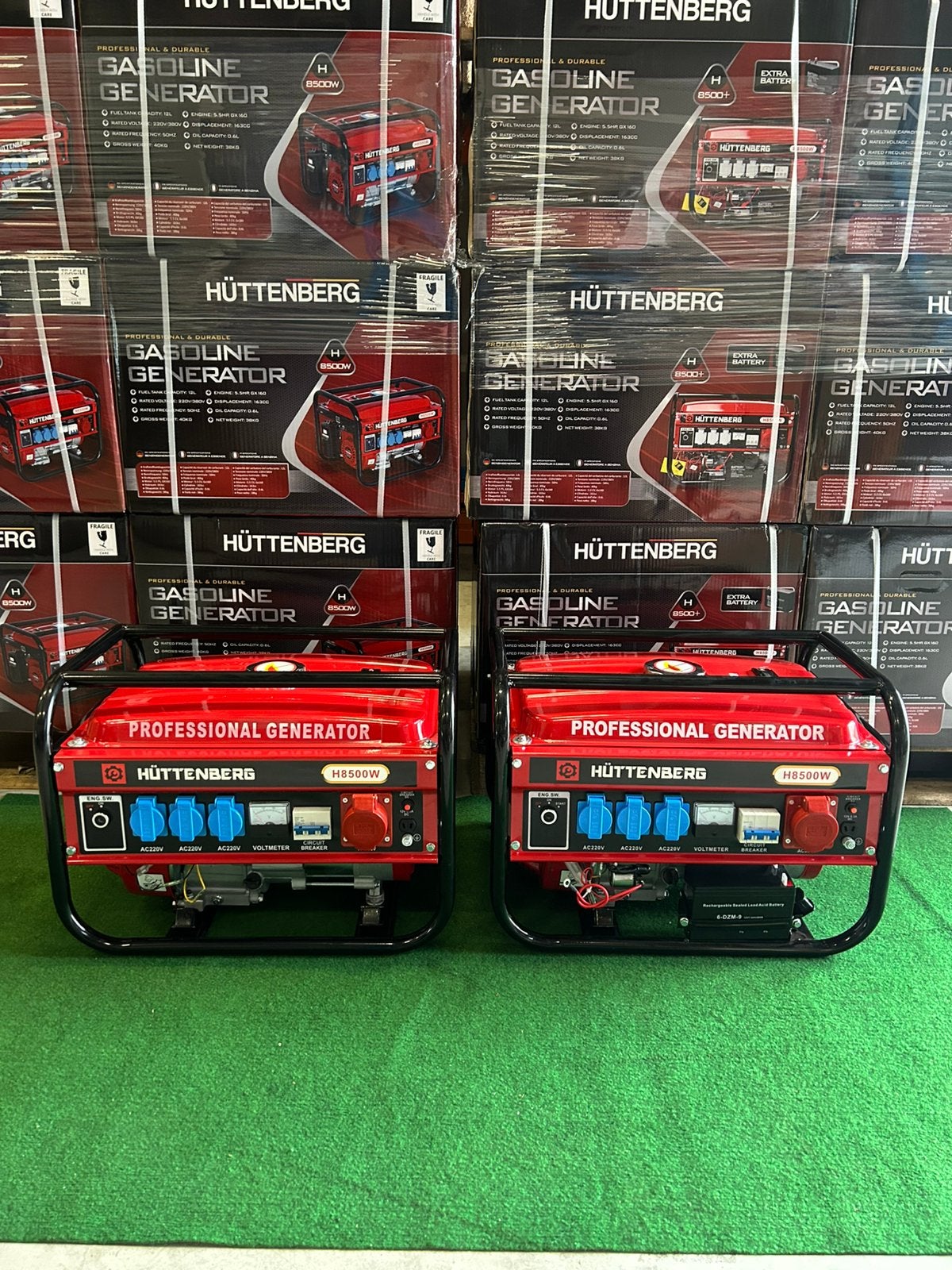 Nieuwe Huttenberg H8500w benzine noodstroom aggregaten, Ophalen, Nieuw, Minder dan 5 kVA, Elektrisch startend