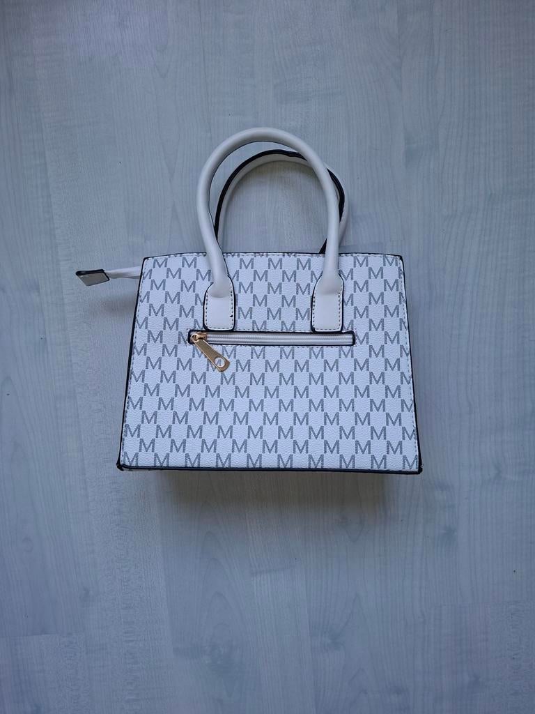 Sac à main Michael Kors - blanc, noir et doré - poches multi, Enlèvement ou Envoi, Comme neuf, Blanc, Sac à main