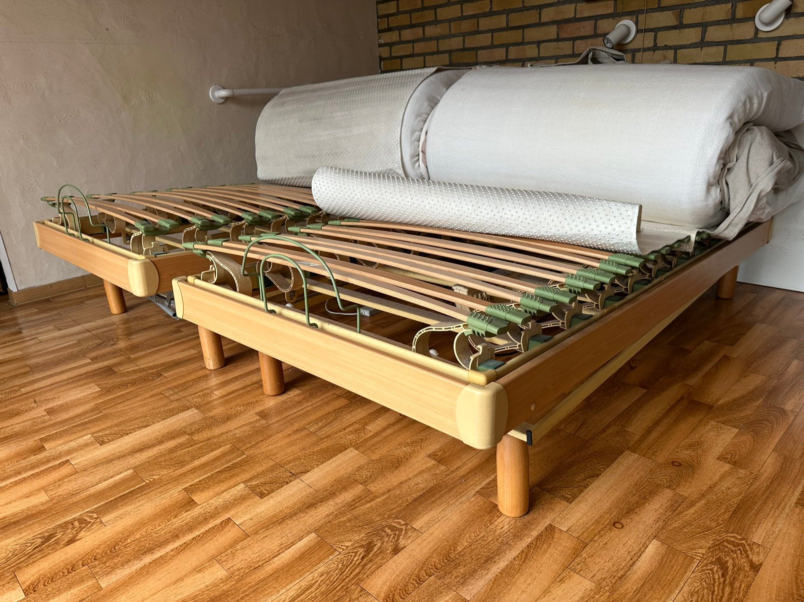 2 x Electrisch verstelbaar bed met matras 200 x100 sleepy, Autres dimensions, Matelas, Une personne, Enlèvement