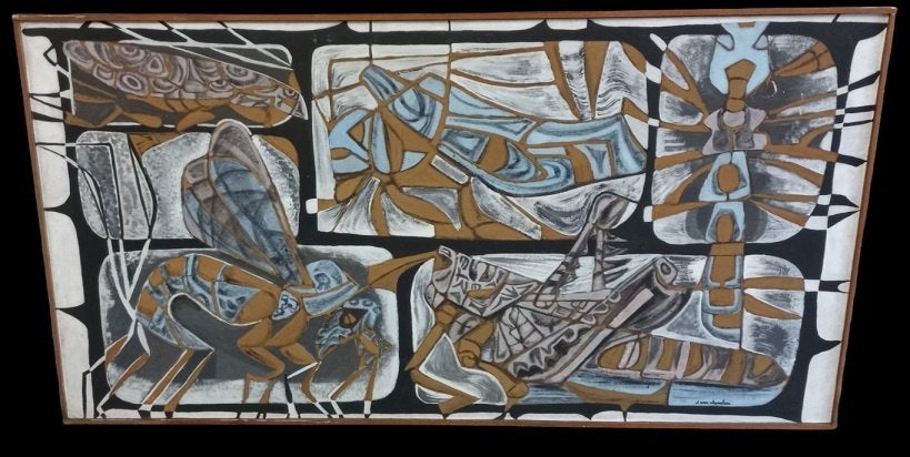 Julien van Vlasselaer 1907-1982., Antiek en Kunst, Ophalen, Gesigneerd, Overige onderwerpen, Paneel
